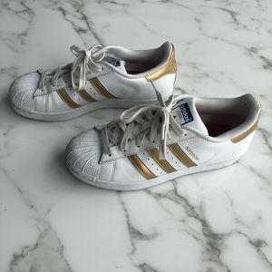 Adidas gold superstar sneakers